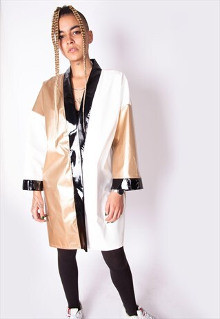 VINTAGE REWORKED PVC KIMONO-STYLE JACKET ID:R019
