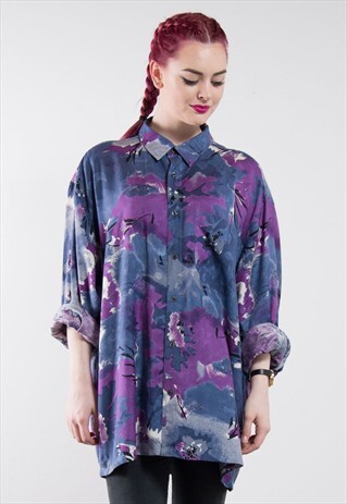 90'S ABSTRACT PATTERN OVERSIZE SHIRT
