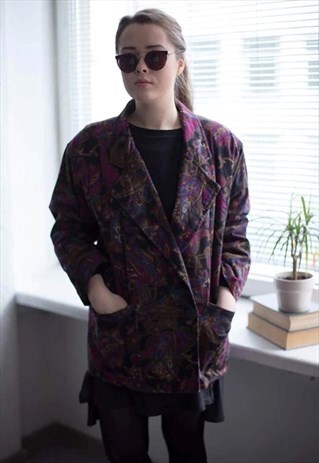 VINTAGE 80'S MULTICOLOR PATTERNED JACKET