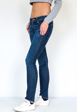 VINTAGE RETRO BLUE SLIM JEANS DENIM