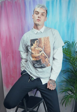 VINTAGE 90'S BRUCE LEE T-SHIRT GREY