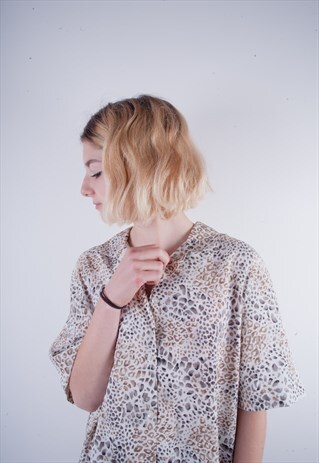 VINTAGE LEOPARD PRINT BLOUSE