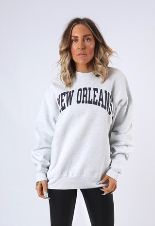 SWEATSHIRT JUMPER OVERSIZED NEW ORLEANS LOGO UK 16 - 18 G3EG