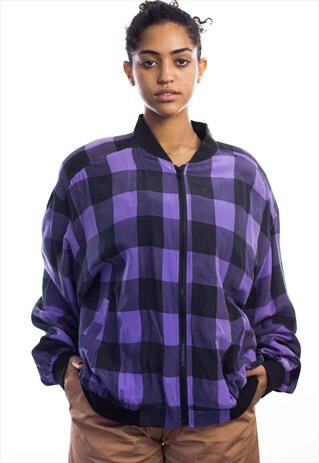 VINTAGE SILK BOMBER JACKET 90S L 11.7