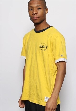 VINTAGE CHAMPION LOGO T-SHIRT YELLOW