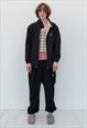 VINTAGE 90S CLASSIC RAVE BOY OVERSIZED JOGGERS IN INK BLACK