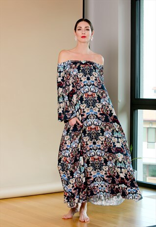 FLORAL DRESS, MAXI DRESS, BOHO DRESS