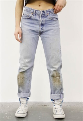 VINTAGE LEVI'S BLUE PAINT MOM JEANS