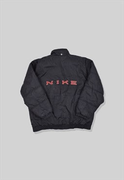 Vintage 90s Nike Embroidered Logo Puffer Jacket in Black