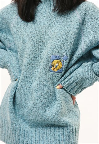 80S VINTAGE LOONEY TUNES WINTER WARM COZY JUMPER 582