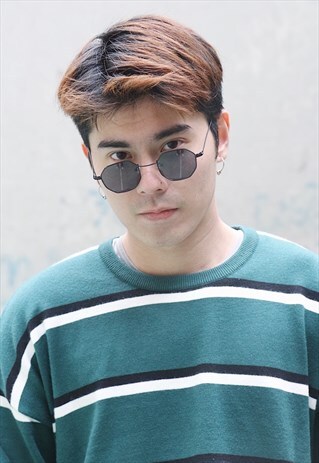 OCTAGON METAL SUNGLASSES - BLACK
