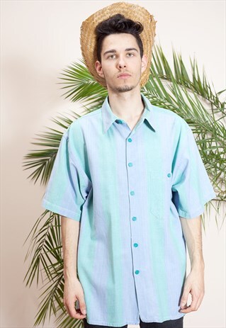 VINTAGE, SHORT SLEEVE, BUTTON DOWN, SHIRT BY KINGSPUN