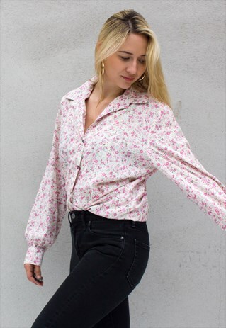 80'S LIGHT SUMMER FLORAL SHIRT