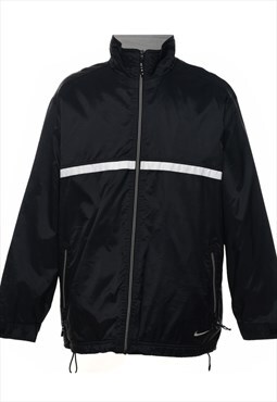 Vintage Nike Black & White Zip-Front Jacket - L