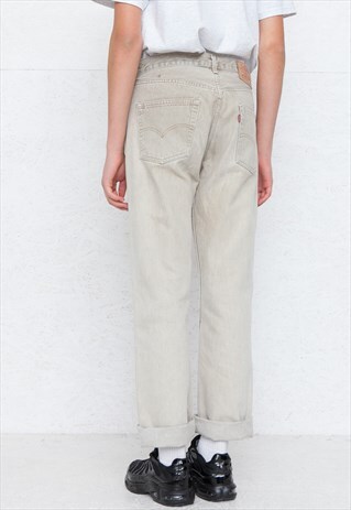 VINTAGE BEIGE LEVI'S 501 FIT DENIM JEANS