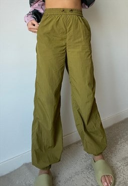 Rainproof High Or Low Waisted Olive Trousers