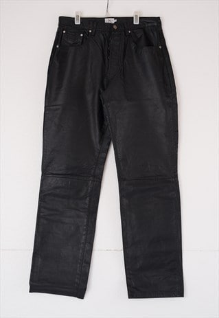 90'S VINTAGE CALVIN KLEIN LEATHER TROUSERS