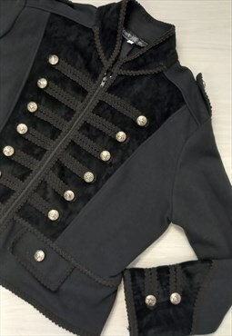 Dark Star Military Parade Jacket Black Gothic Zip