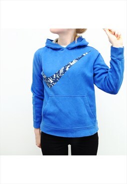 Nike - Blue Camouflage Swoosh Hoodie - Large