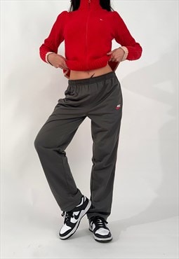 00s Nike Grey & Red Straight Leg Joggers