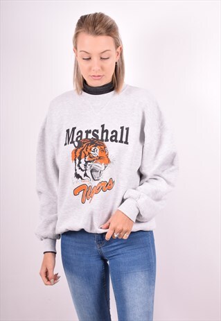 RUSSELL ATHLETIC WOMENS VINTAGE SWEATSHIRT JUMPER LARGE GREY