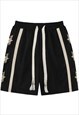 STAR PRINT BOARD SHORTS PREMIUM SPORT PANTS IN BLACK