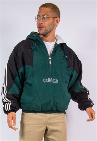 90S VINTAGE ADIDAS QUARTER ZIP PADDED JACKET