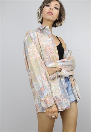 VINTAGE 80S/90S OVERSIZED PATTERNED SHIRT