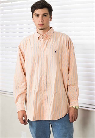VINTAGE POLO RALPH LAUREN SHIRT LOGO PASTEL 90S XL 9.7