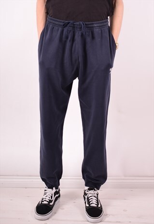 REEBOK MENS VINTAGE TRACKSUIT TROUSERS LARGE BLUE 90S