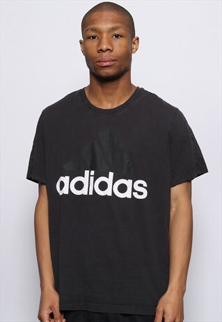 VINTAGE ADIDAS LOGO T-SHIRT BLACK