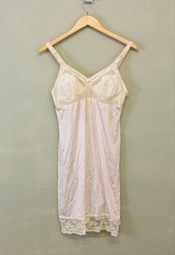 Vintage Y2K Summer Dress Cream Pink With Lace Details 