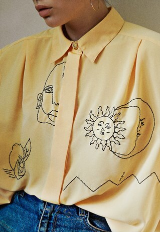 HAND EMBROIDERED YELLOW SHIRT