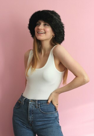 NWT BROWN FAUX FUR BUCKET HAT