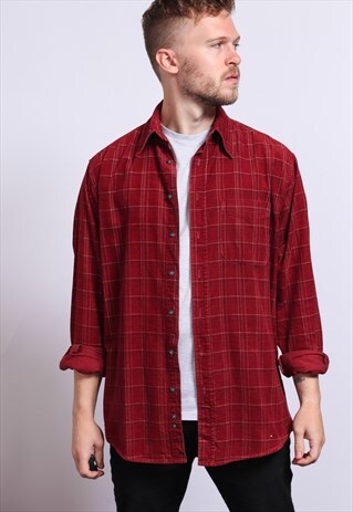 VINTAGE CORDUROY CORD SHIRT RED