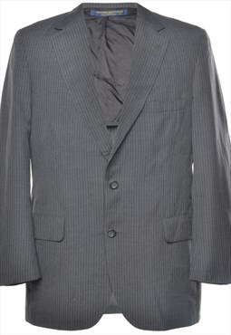 Vintage Brooks Brothers Dark Grey Pinstriped Blazer - M