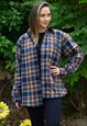 Vintage 90's Check Fleece Lumber-jacket Shacket