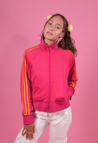 ADIDAS REVERSIBLE HOT PINK AND ORANGE TRACK JACKET