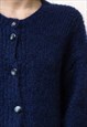 80S VINTAGE NAVY BLUE MOHAIR CASUAL CREW NECK SWEATER 5279