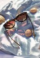 TORTOISE SHELL EXAGGERATED CHUNKY CAT EYE SUNGLASSES