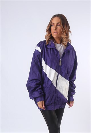 SHELL JACKET BOMBER TRACK OVERSIZED VINTAGE UK 18 - 20 (5AL
