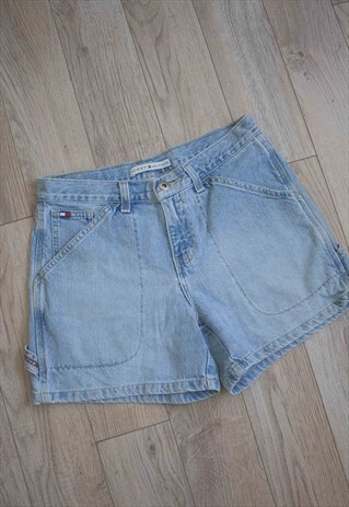 VINTAGE TOMMY HILFIGER DENIM SHORTS LOGO 90S 30 11.3