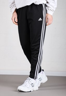 Vintage Adidas Joggers in Black Lounge Trackies Medium