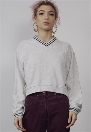 VINTAGE 90'S CHAMPION CROP GREY SWEATER