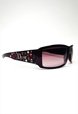 Christian Dior Sparkling Sunglasses Rectangle Pink Vintage