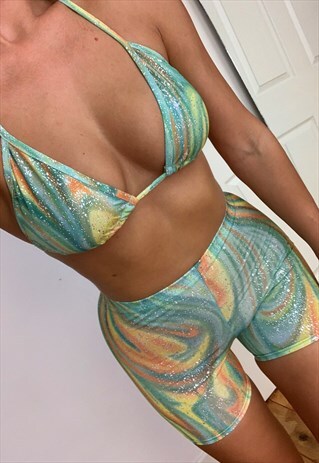 SPACE DUST SHIMMER TRIANGLE SHORTS CO-ORD