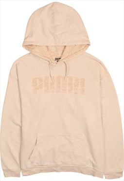 Vintage 90's Puma Hoodie Spellout Pullover Beige Cream