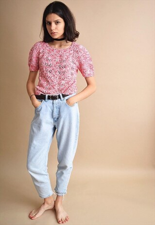 VINTAGE 90'S GOES 70'S JAZZY KNIT MOM'S JUMPER TOP
