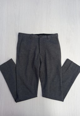 90's Vintage Trousers Dark Grey Wool