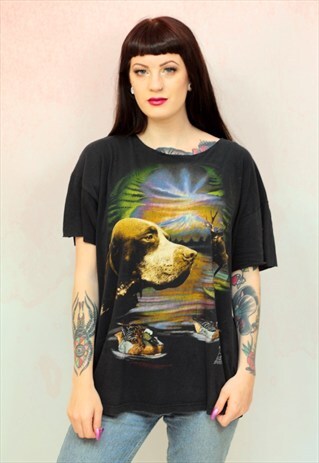 1990S VINTAGE REWORKED WILDLIFE PRINT CROP TOP T-SHIRT